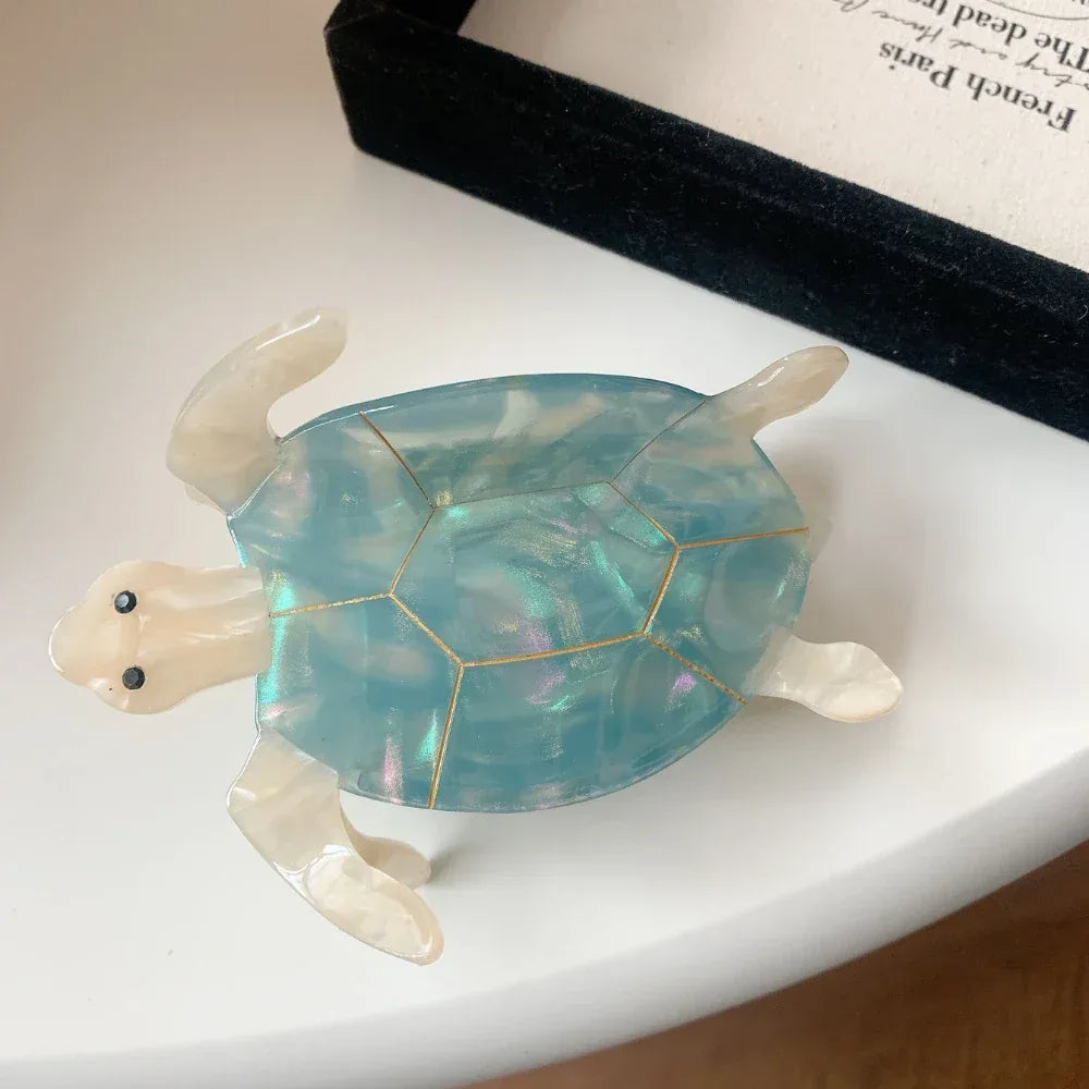 Sea Turtle Acetate Hair Claw Clip - View 10 | TEVQA