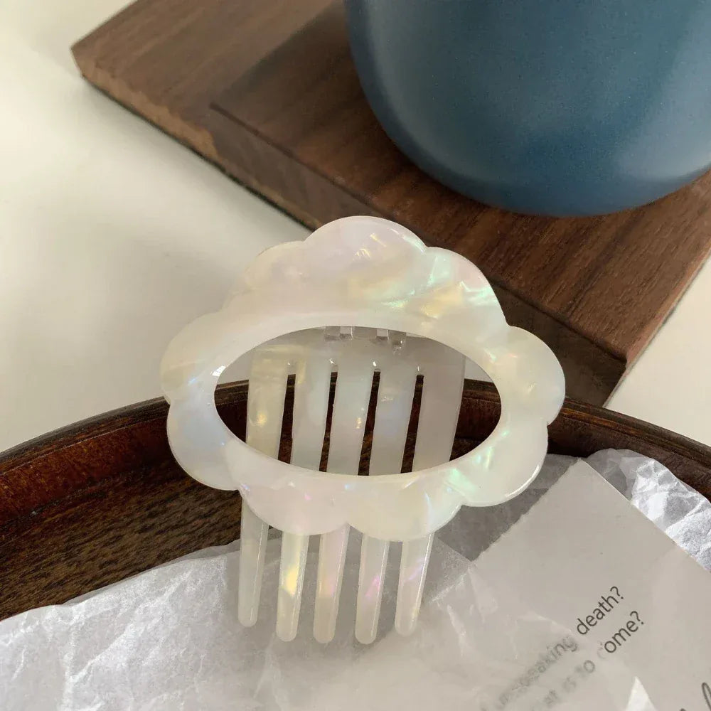 Acetate Scalloped Comb Clip - View 12 | TEVQA