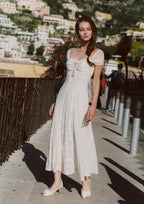 Off white fit and flare maxi dress - View 7 | TEVQA