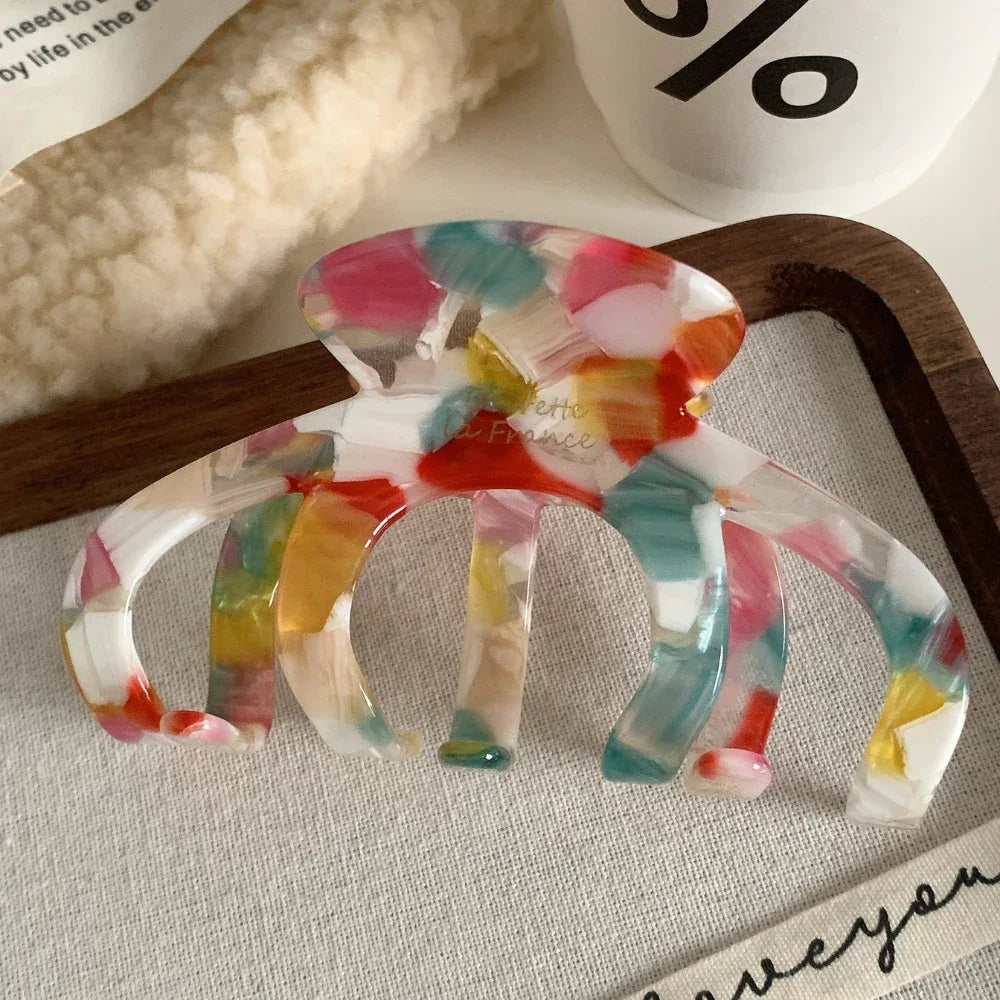 Large Acetate Octopus Claw Clip for Thick Hair - View 6 | TEVQA