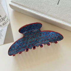 Retro Denim and Red Polka Dot Hair Clip - View 9 | TEVQA