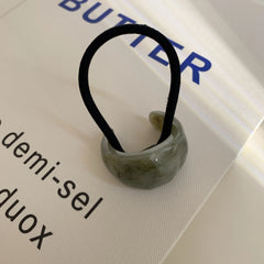 Acrylic Hair Cuff Ponytail Holder - 1.1 Inch Marbled Style