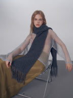 Korean Chic Bouclé Wool Blend Scarf