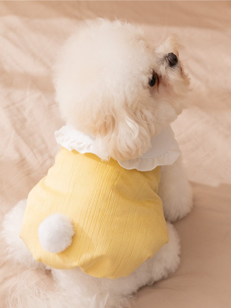 Yellow Bunny Embroidered Fleece Dog Vest