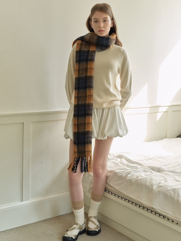 British Heritage Wool Blend Plaid Scarf