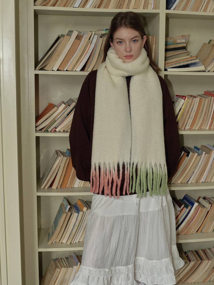 Artisan Dip-Dye Wool Blend Scarf