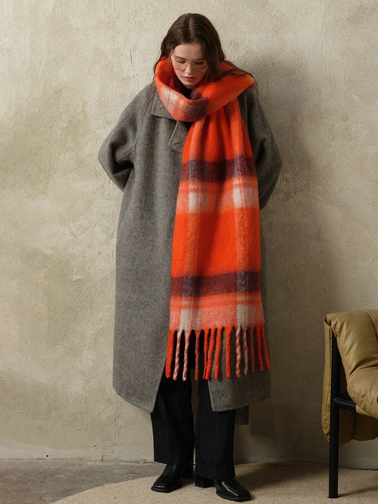 Oversized Plaid Scarf - View 8 | TEVQA