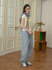 Wool Blend Spiral Ruffle Skinny Scarf