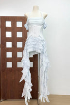 Ivria Halterneck Ruffled Draped Dress - View 11 | TEVQA