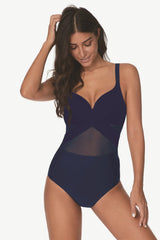 Mesh Striped One Piece Swimwear - Dress In Beauty