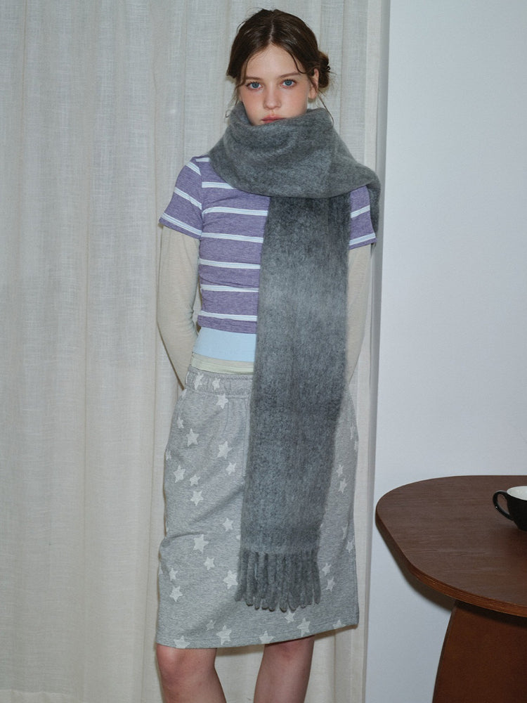 Ombré Wool Blend Gradient Scarf