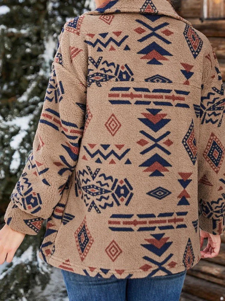 The Sedona Vintage Aztec Sherpa Jacket - TEVQA