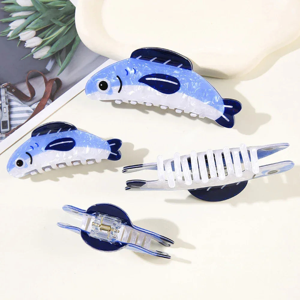Whimsical Sardine Fish Acetate Hair Claw - TEVQA