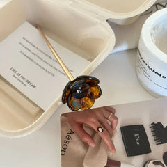 French Acetate Flower Hair Stick (5.9 Inch) - TEVQA