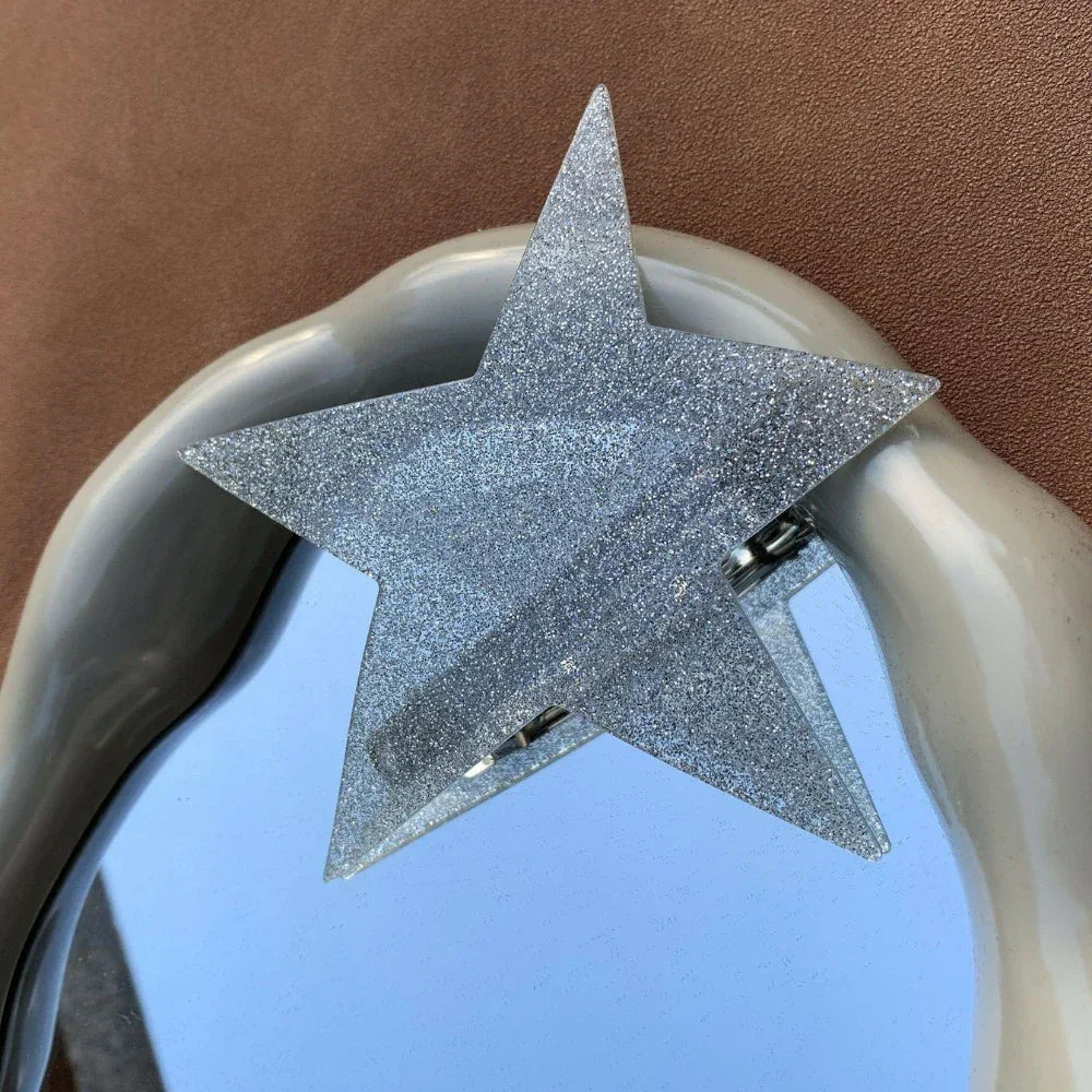 Oversized star hair barrette made from acetate - View 8 | TEVQA