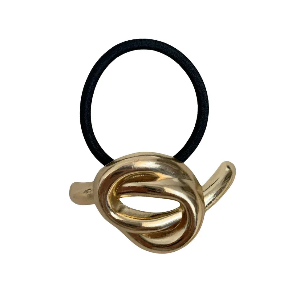 Gold-tone knot hair tie Main image