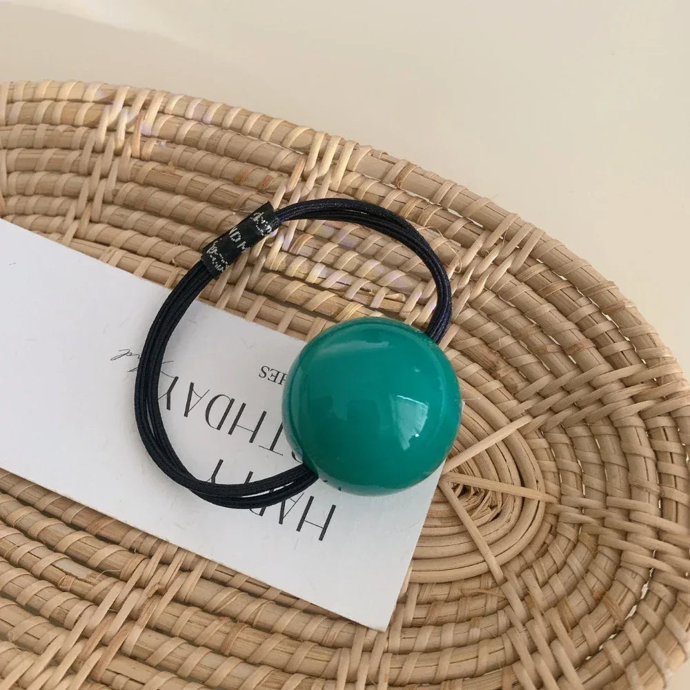 Large Glossy Sphere Charm Hair Tie - View 6 | TEVQA