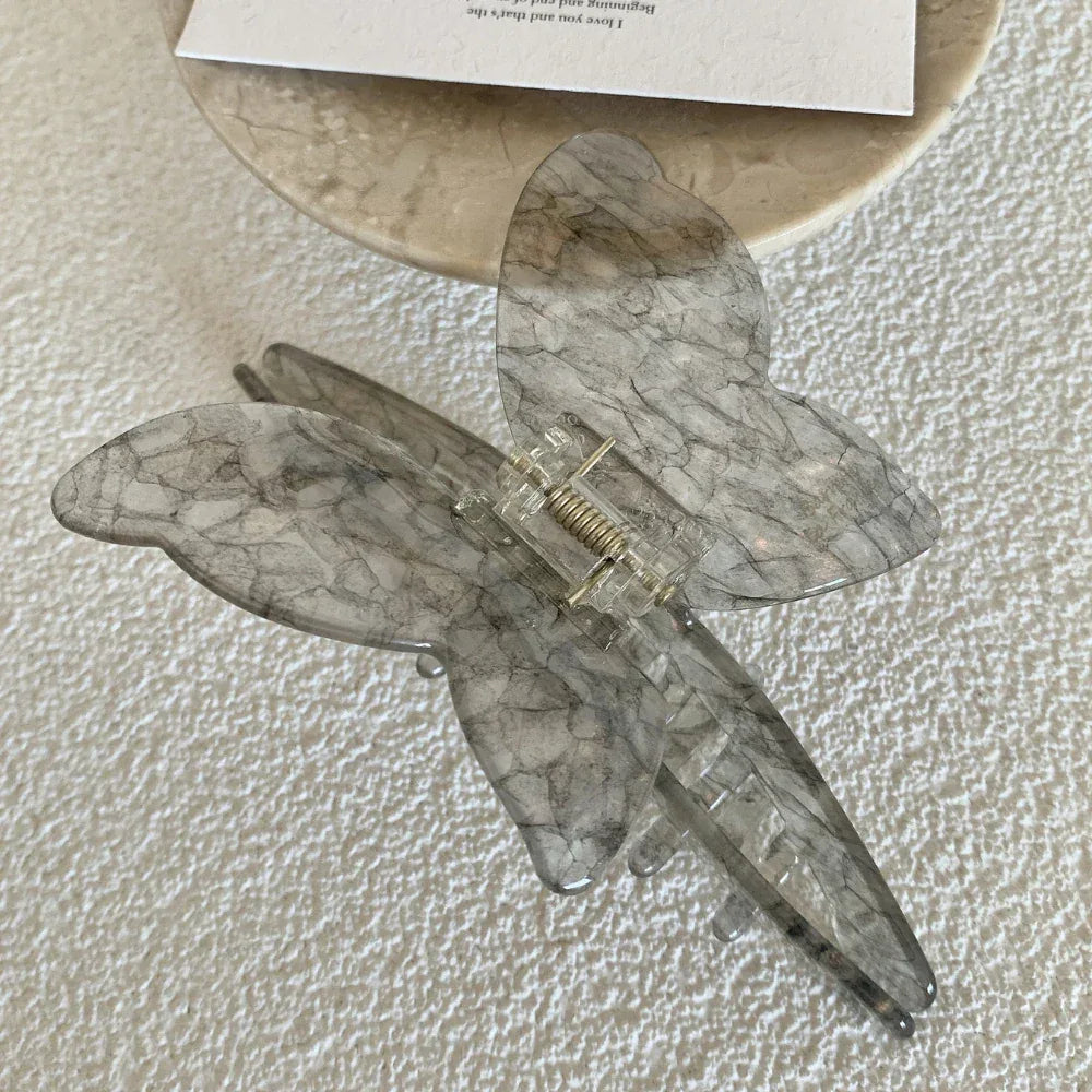 Large Butterfly Acetate Hair Claw Clip - View 8 | TEVQA