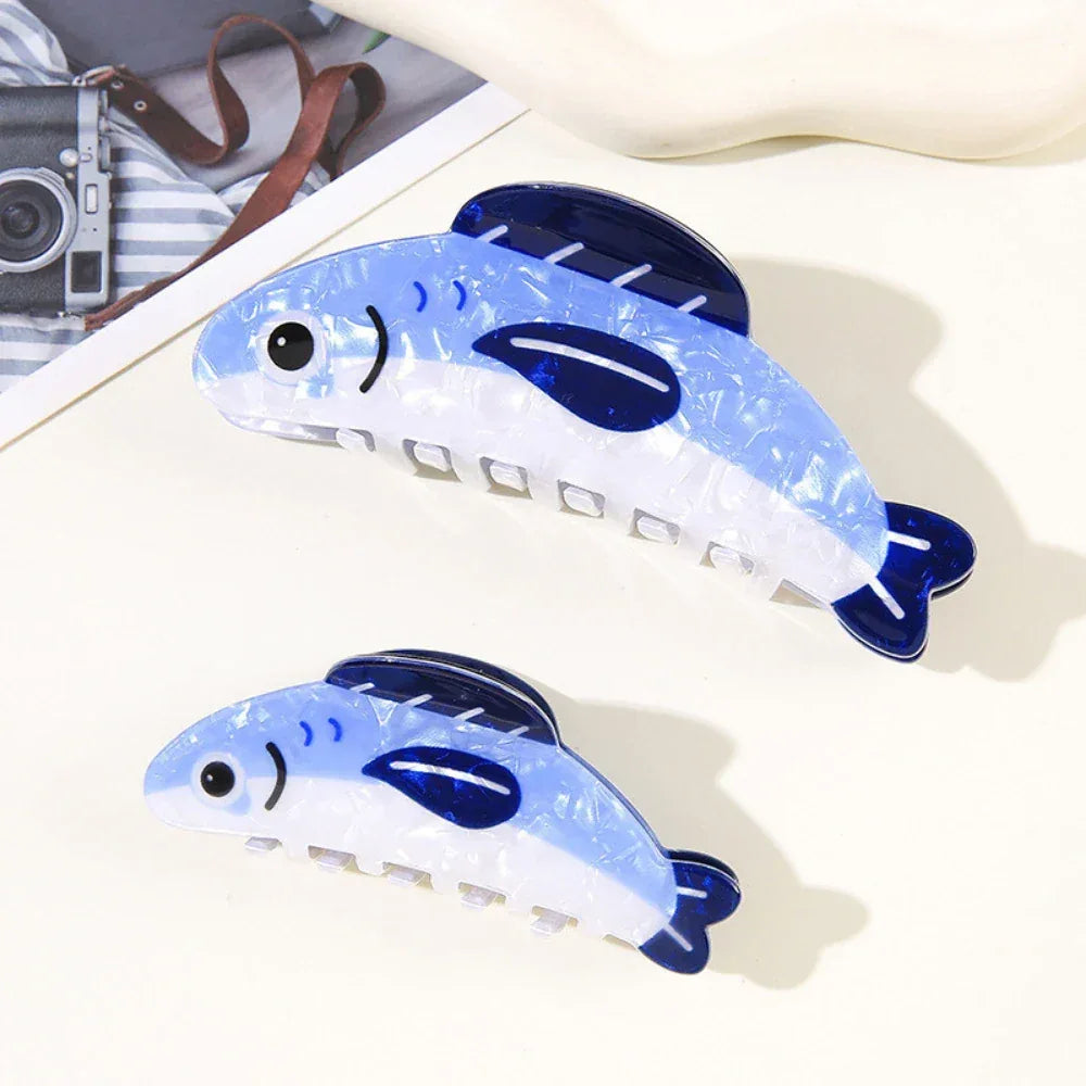 Whimsical Sardine Fish Acetate Hair Claw - TEVQA