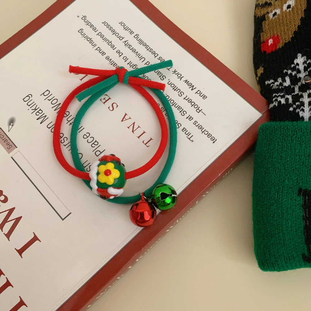 Festive Christmas Charm Hair Tie with Jingle Bells