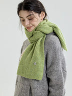 Y2K Star Accent Ribbed Knit Scarf - TEVQA