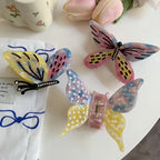 Whimsical Marbled Butterfly Acetate Hair Claw - TEVQA
