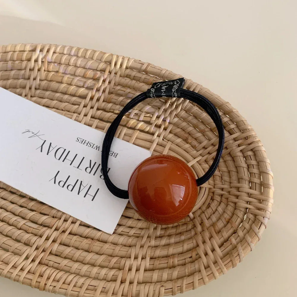 Large Glossy Sphere Charm Hair Tie - View 9 | TEVQA