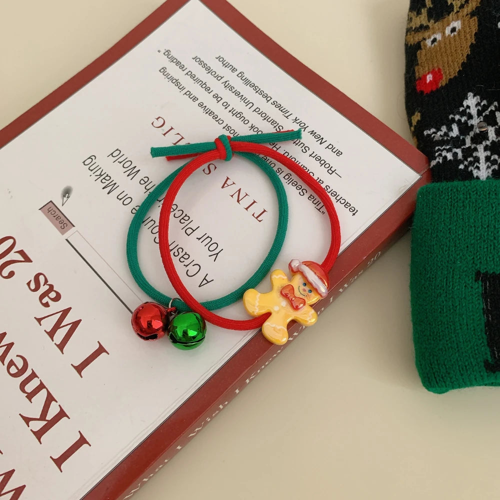 Festive Christmas Charm Hair Tie with Jingle Bells
