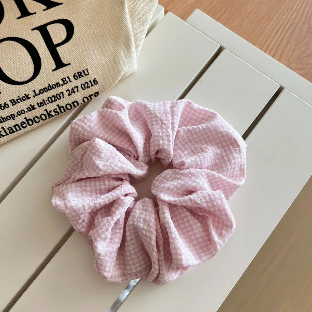 Oversized Gingham Scrunchie - View 8 | TEVQA