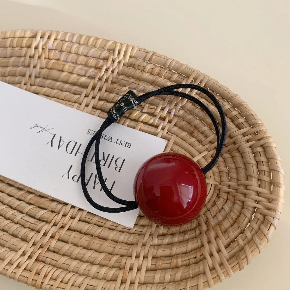 Large Glossy Sphere Charm Hair Tie - View 7 | TEVQA