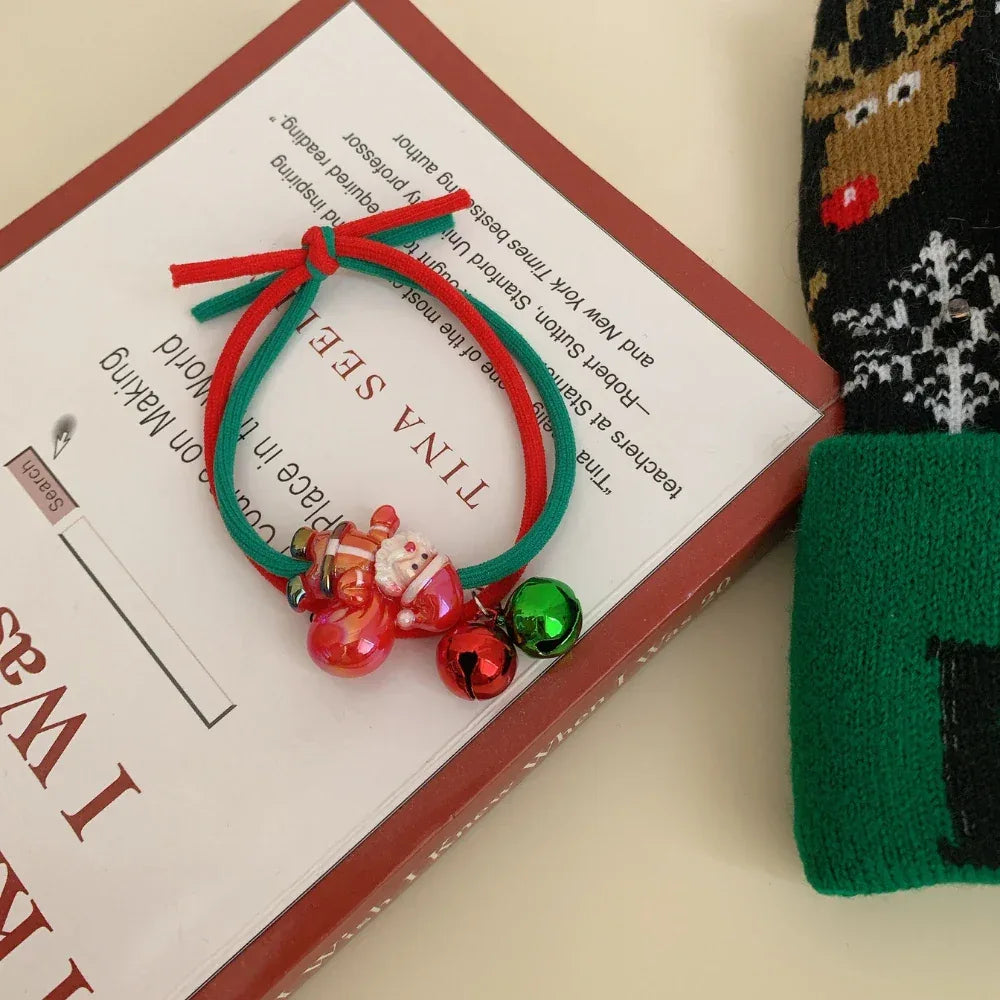 Festive Christmas Charm Hair Tie with Jingle Bells - View 8 | TEVQA
