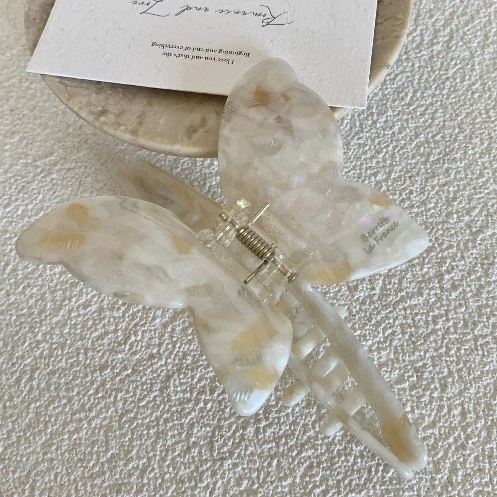 Large Butterfly Acetate Hair Claw Clip - View 9 | TEVQA