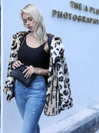 Wildcat Leopard Print Faux Fur Coat - TEVQA