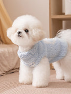 Lavender purple chenille fleece pet vest with embroidered logo - View 6 | TEVQA
