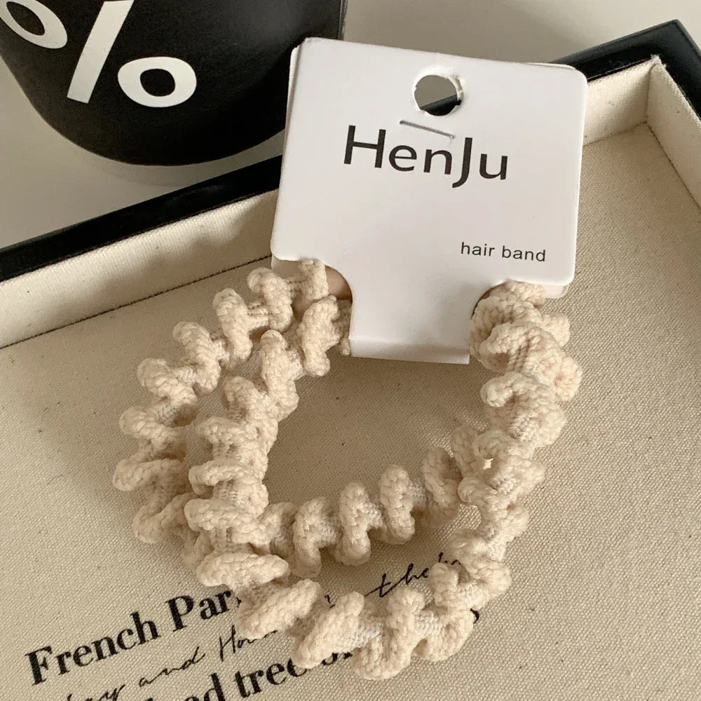 Soft knit spiral hair tie - View 9 | TEVQA