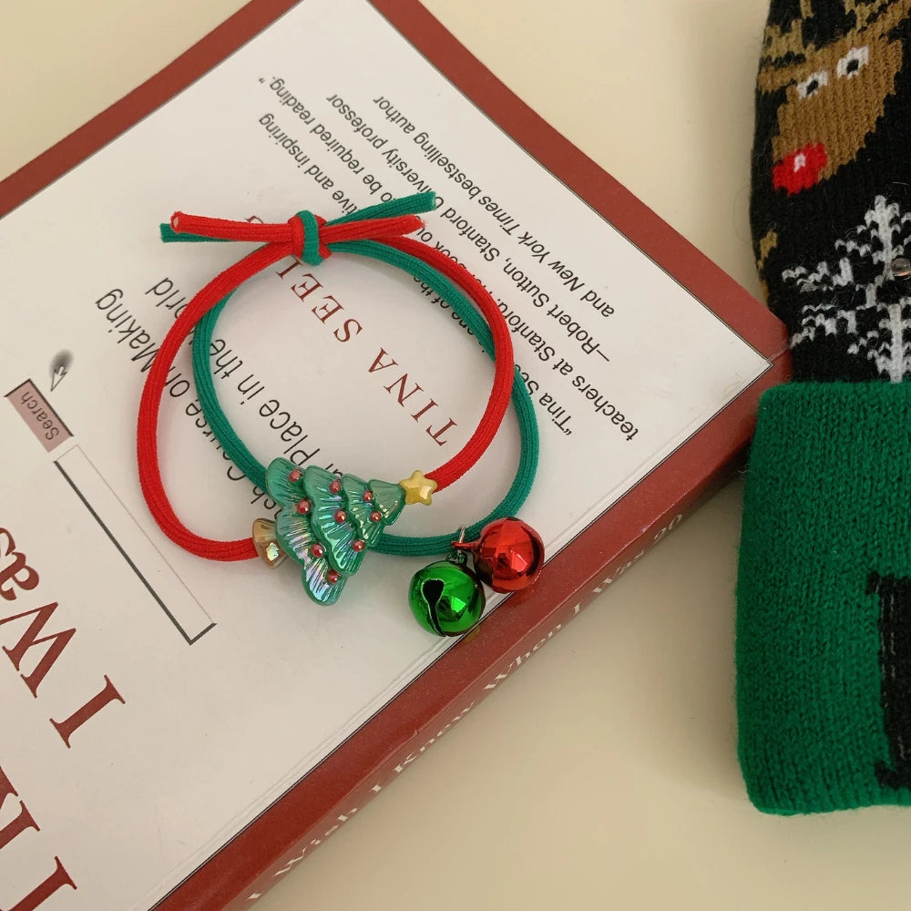 Festive Christmas Charm Hair Tie with Jingle Bells