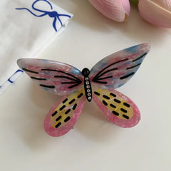 Whimsical Marbled Butterfly Acetate Hair Claw - TEVQA
