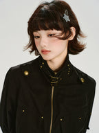 American Retro Utility Pocket Jacket Black
