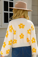 Cuteness Flowers Fuzzy Knit Cardigan | Dress In Beauty