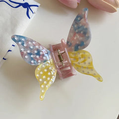 Whimsical Marbled Butterfly Acetate Hair Claw - TEVQA