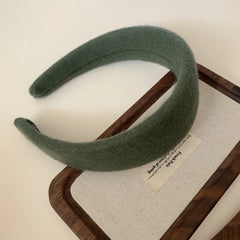 Statement Padded Wool Felt Headband - 1.6 Inch Cozy Autumn Lift