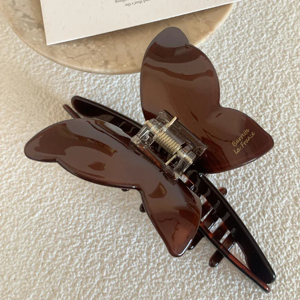 Large Butterfly Acetate Hair Claw Clip - View 11 | TEVQA