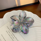 Iridescent Crystal Flower Hair Claw Clip - View 9 | TEVQA