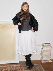 Gradient Leopard Faux Fur Scarf Brown