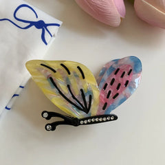Whimsical Marbled Butterfly Acetate Hair Claw - TEVQA