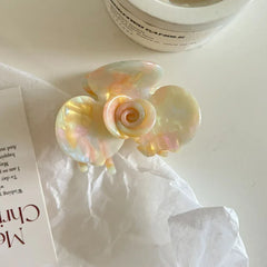 Medium Acetate Camellia Flower Claw Clip - View 10 | TEVQA