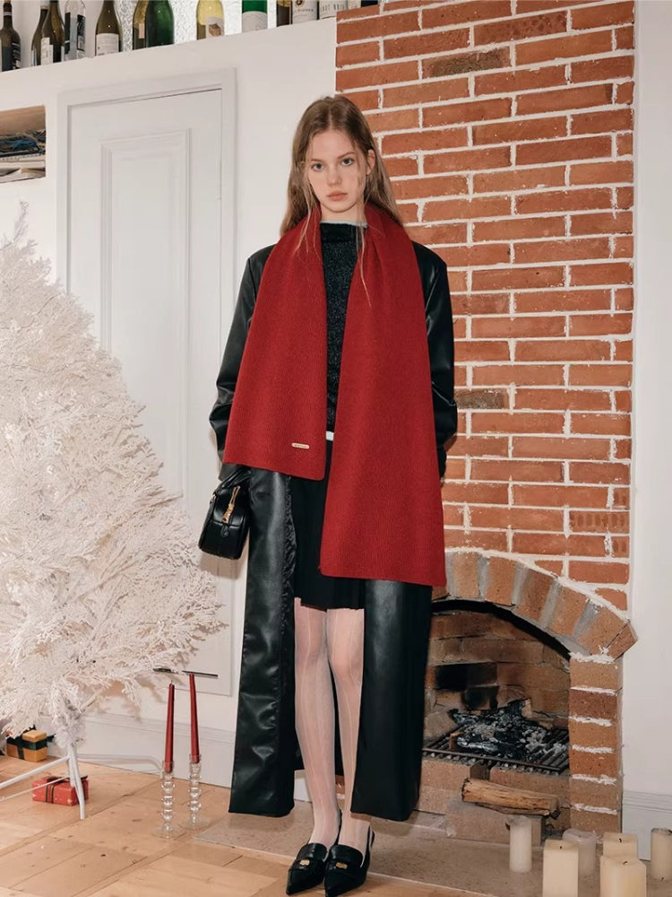 Unisex 100% Australian Wool Fine Knit Scarf