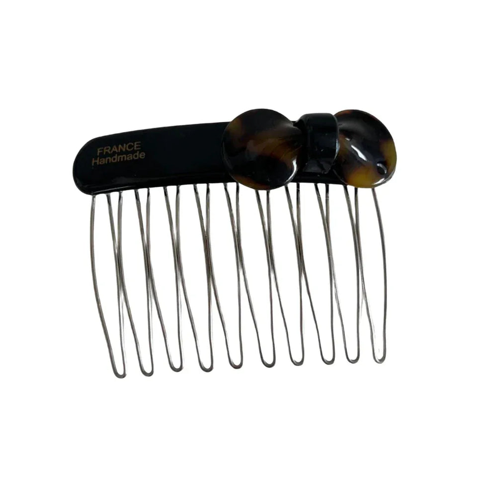 Black hair comb with a tortoiseshell bow Main image