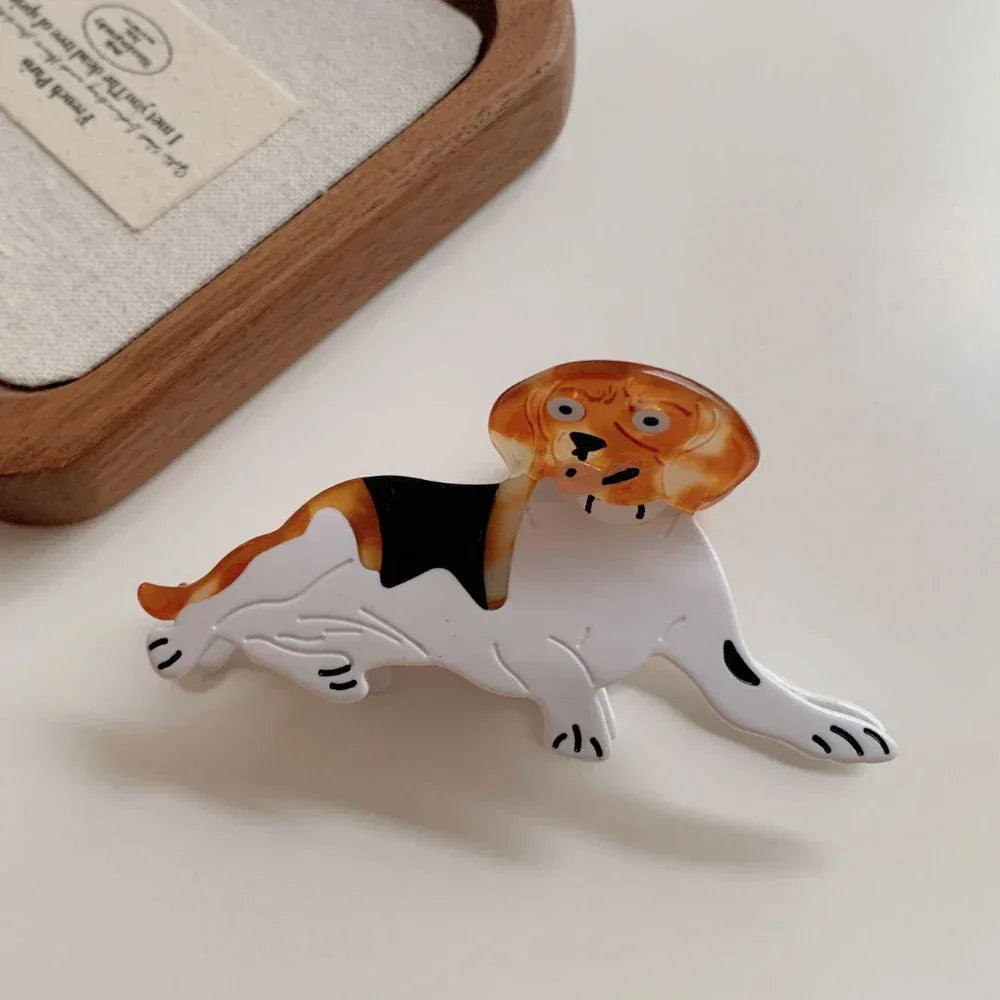 Whimsical Acetate Pet Lover Hair Clip & Comb Collection (Cat & Dog) - TEVQA