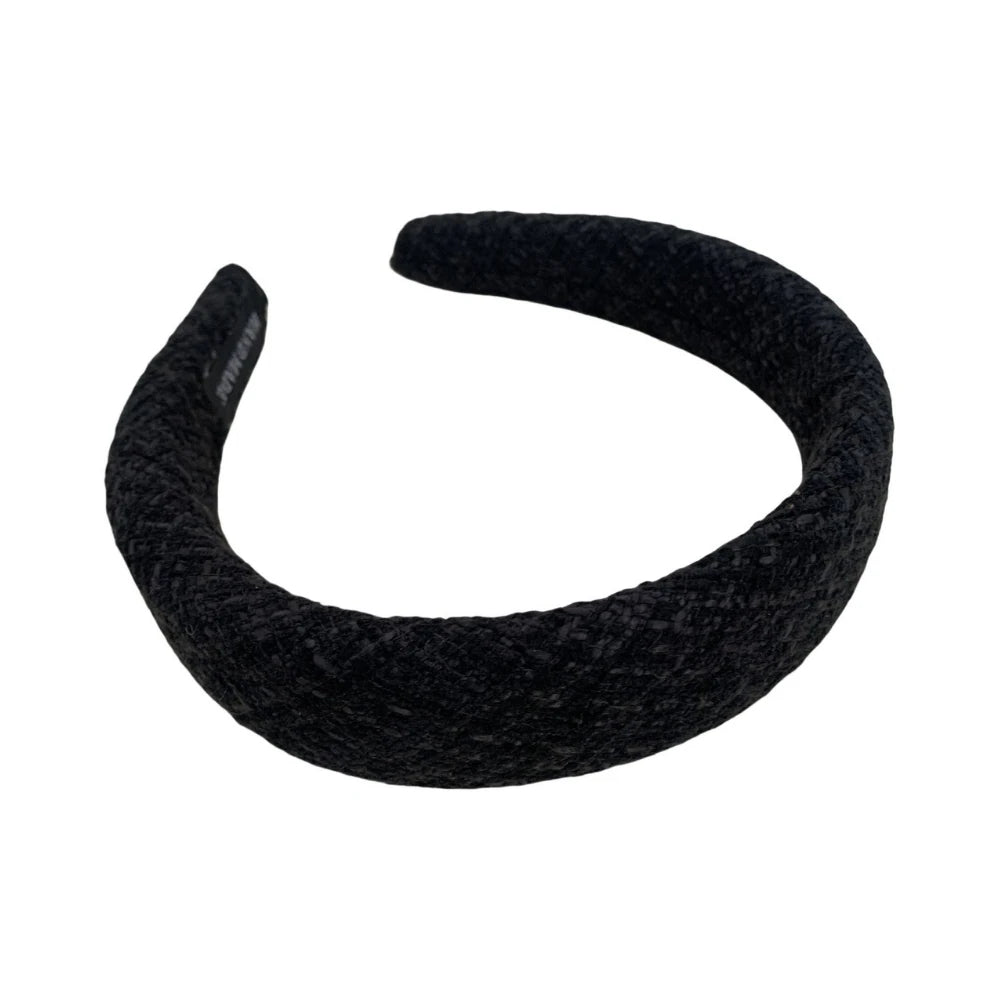 Classic Padded Tweed Headband - 1.2 Inch Wide Preppy Hair Band